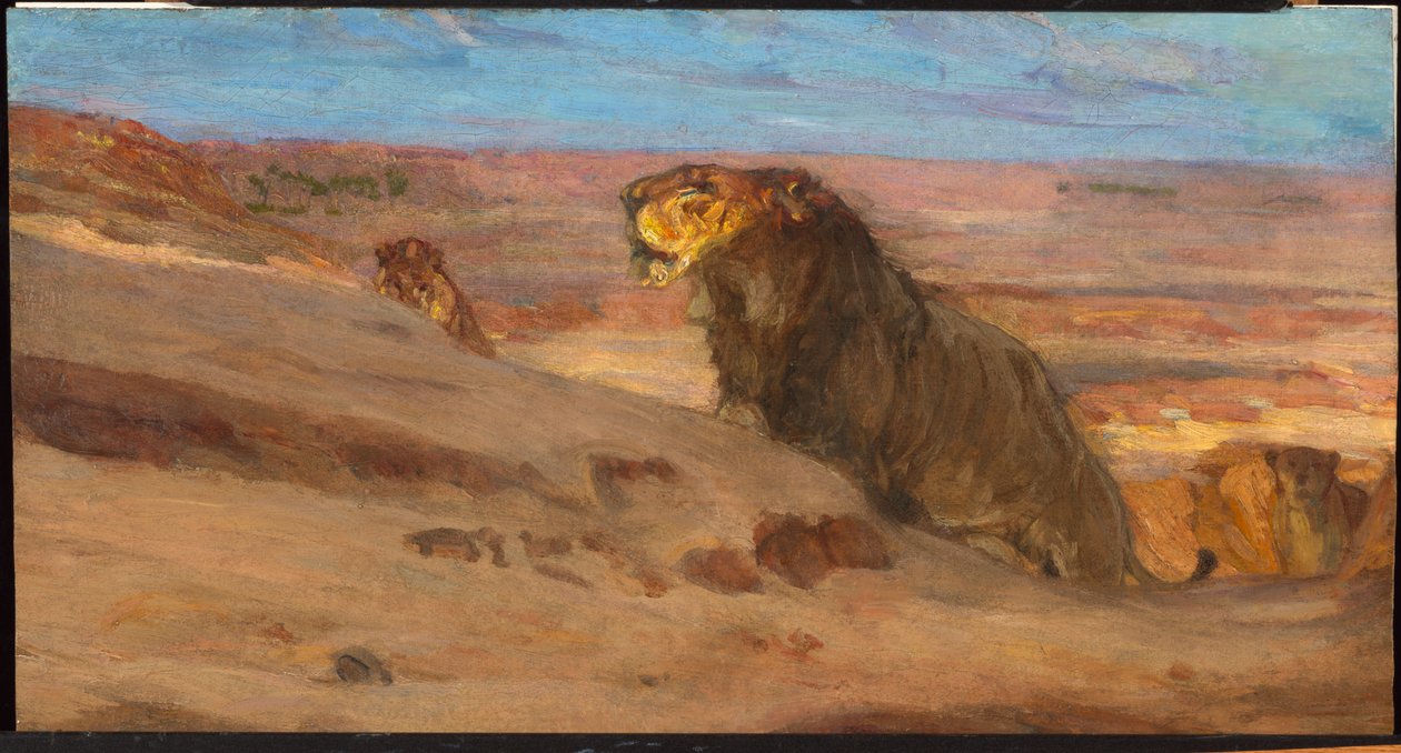 Lwy na pustyni autorstwa Henry Ossawa Tanner