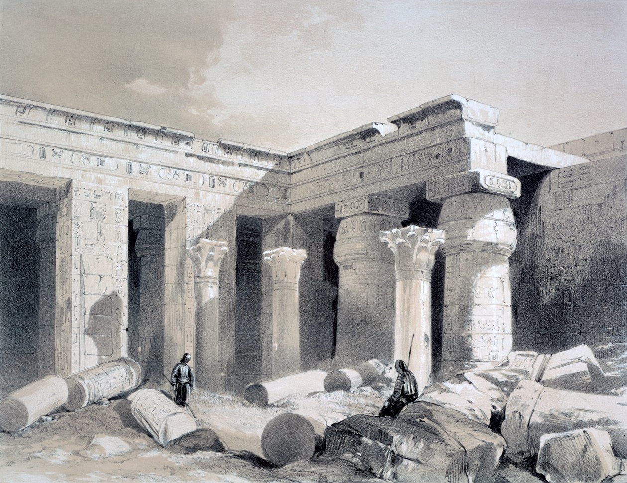 Medinet Abou, Teby, Egipt, XIX w. autorstwa Henry Pilleau