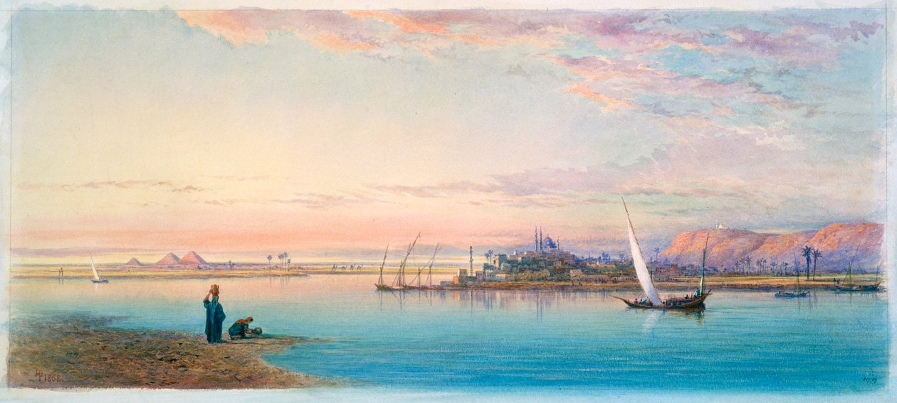 Nil, Bulaq, Egipt, 1868 autorstwa Henry Pilleau