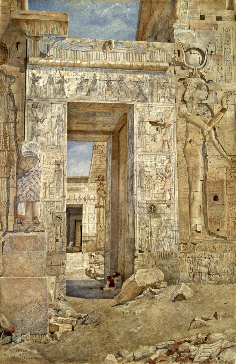 Ruiny w Philae, 1894 autorstwa Henry Roderick Newman