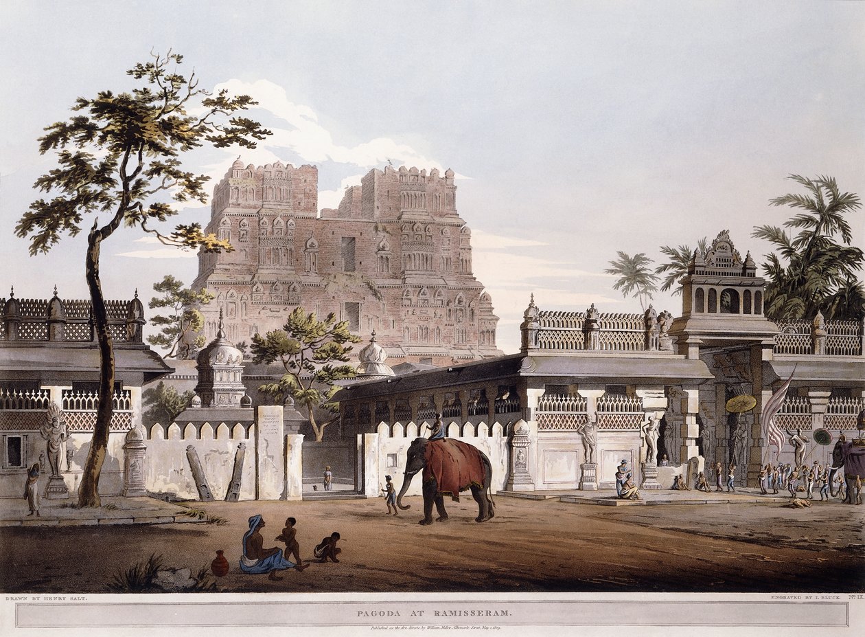 Pagoda w Rammisseram, 1803 autorstwa Henry Salt