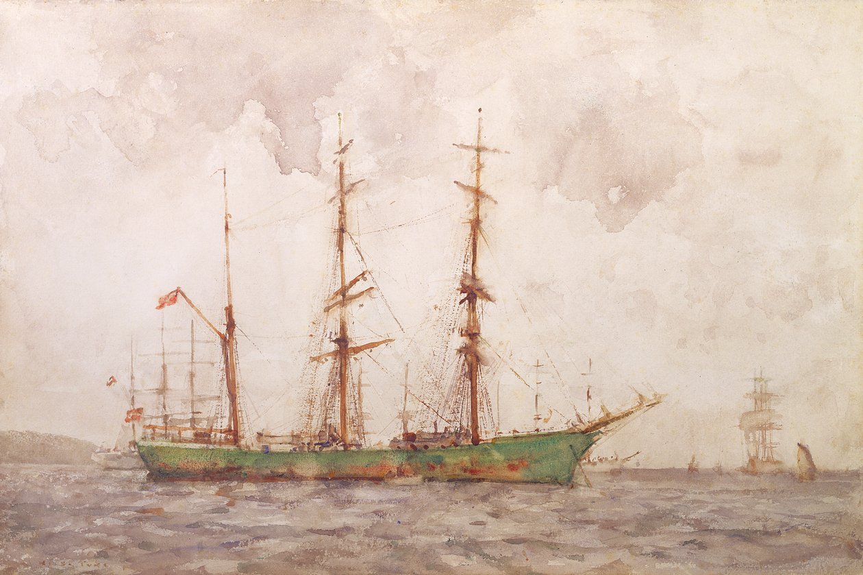 Barka duńska, port Falmouth autorstwa Henry Scott Tuke