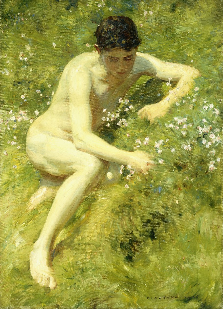 Na łące, 1906 autorstwa Henry Scott Tuke