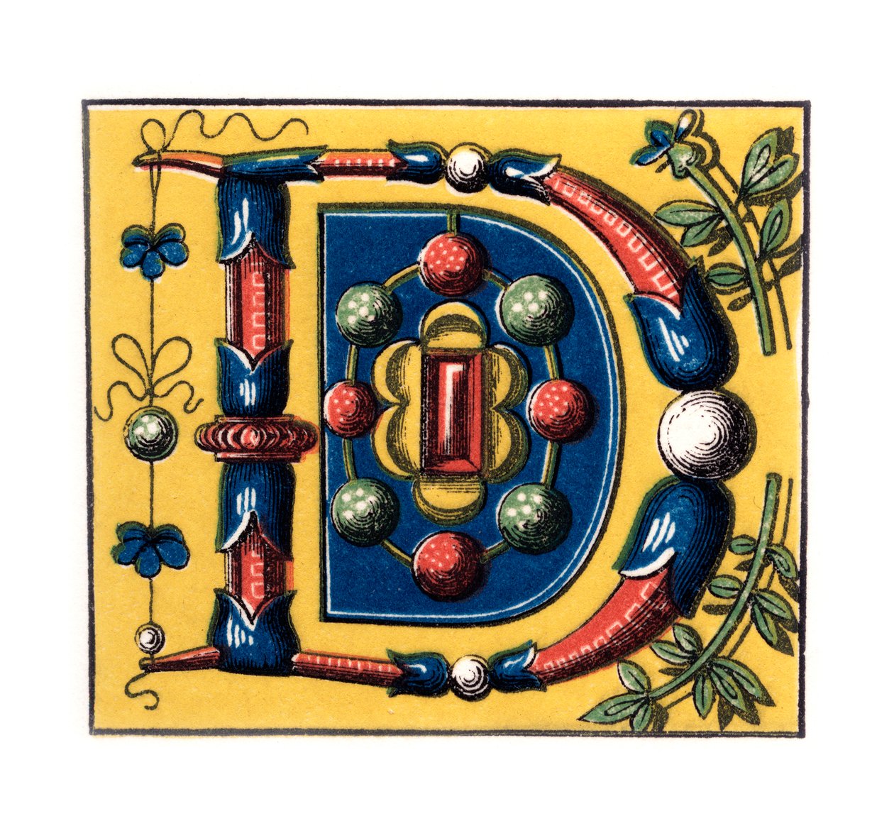 Pierwsza litera D, XV wiek, 1843. autorstwa Henry Shaw