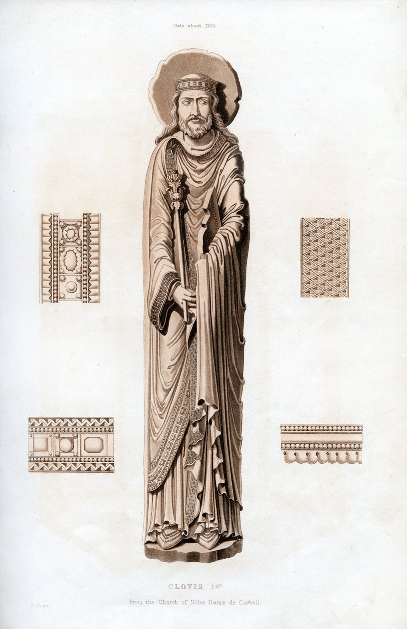 Król Chlodwig I, ok. 1100, 1843 r. autorstwa Henry Shaw