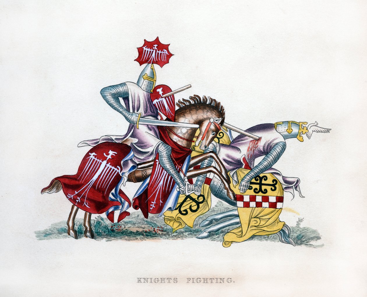 Walczący rycerze, ok. 1260, 1843 r. autorstwa Henry Shaw