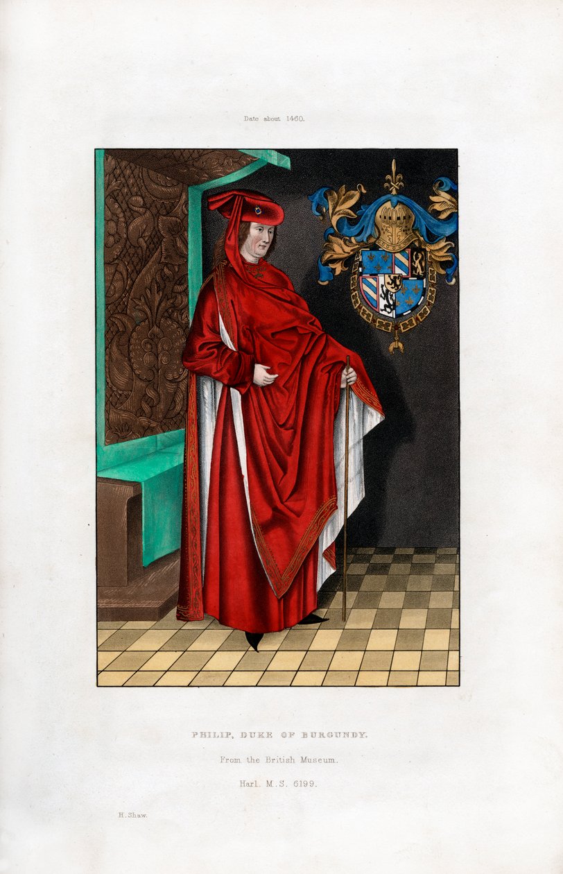 Filip, książę Burgundii, ok. 1460, 1843 r. autorstwa Henry Shaw