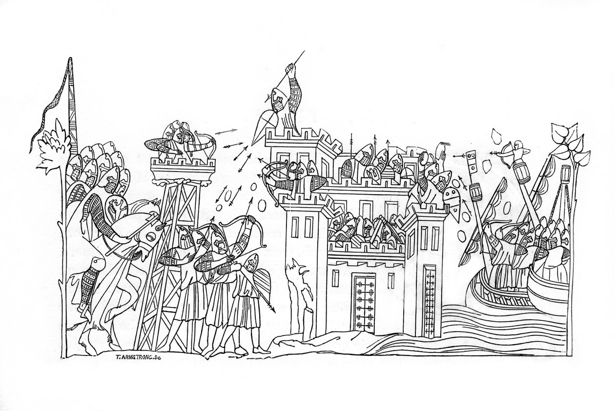 Scena oblężenia, ok. 1260, 1843 r. autorstwa Henry Shaw