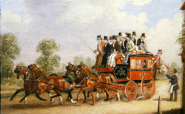 Scena coachingu (olej na płótnie) autorstwa Henry Thomas Alken