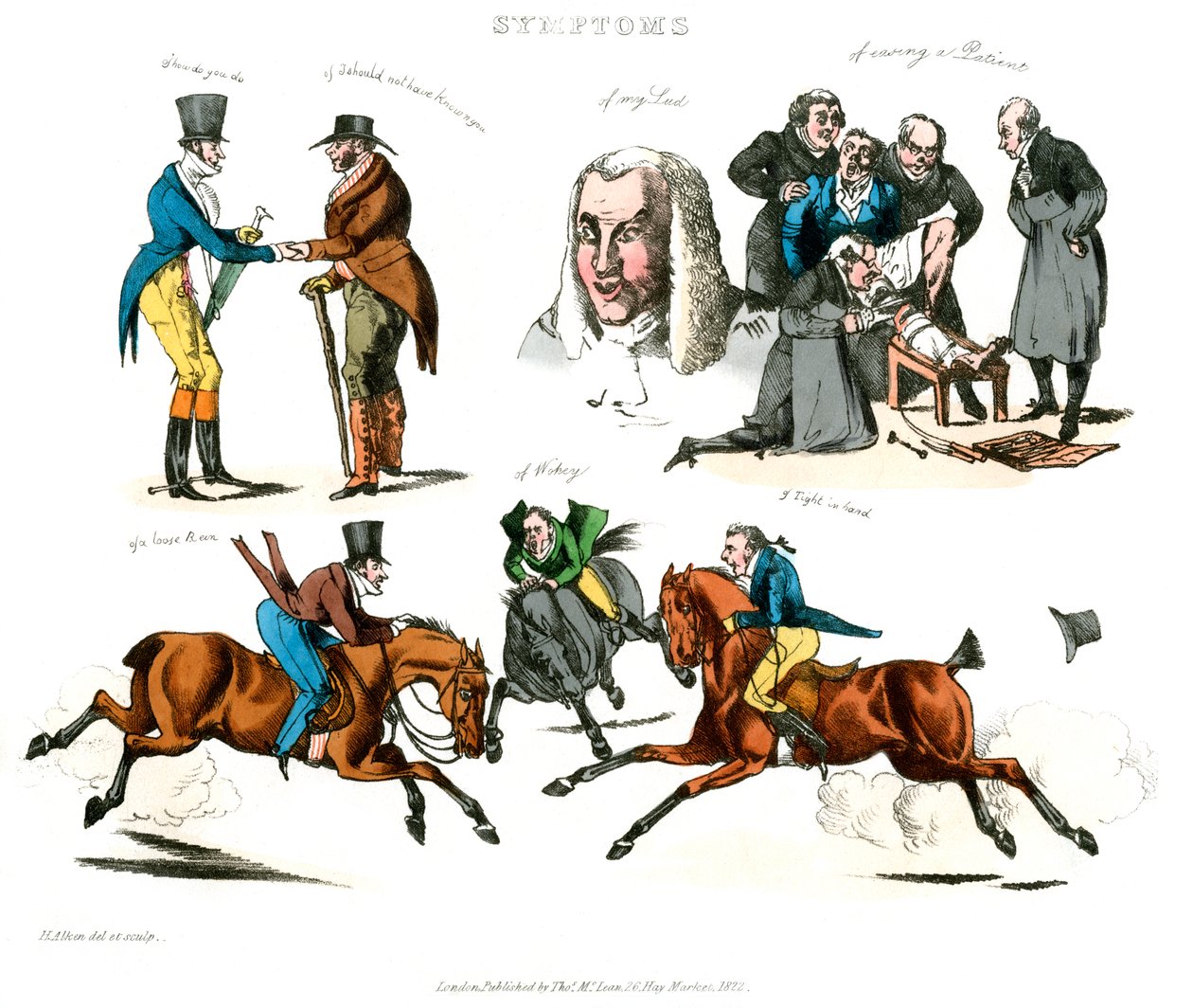 Objawy bycia rozbawionym, 1822. autorstwa Henry Thomas Alken