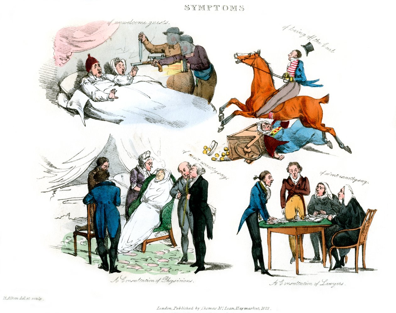 Objawy bycia rozbawionym, 1822. autorstwa Henry Thomas Alken