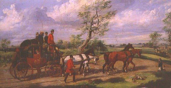 The Dover Mail (olej na panelu) autorstwa Henry Thomas Alken
