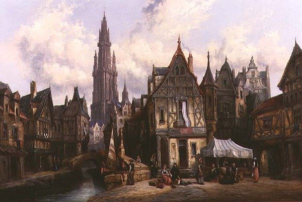 Quai de Baines, Antwerpia autorstwa Henry Thomas Schafer