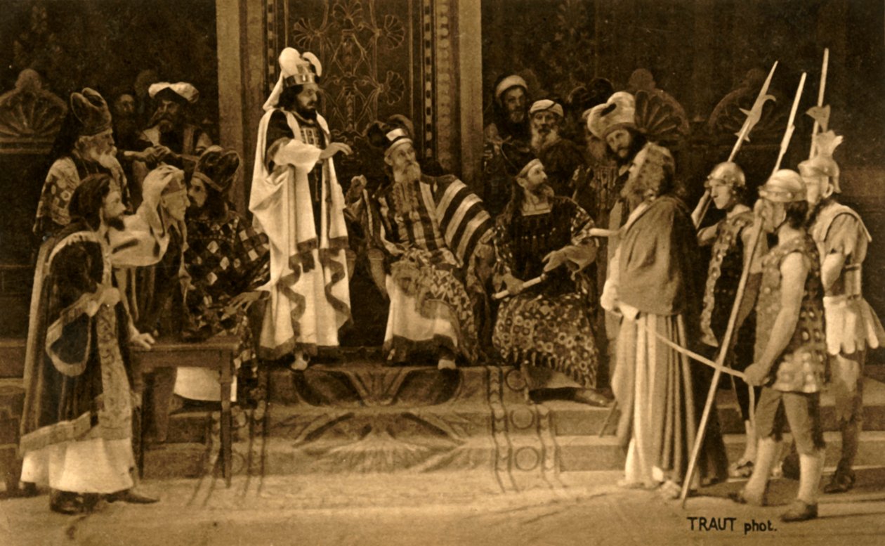Jezus przed Sanhedrynem, 1922. autorstwa Henry Traut