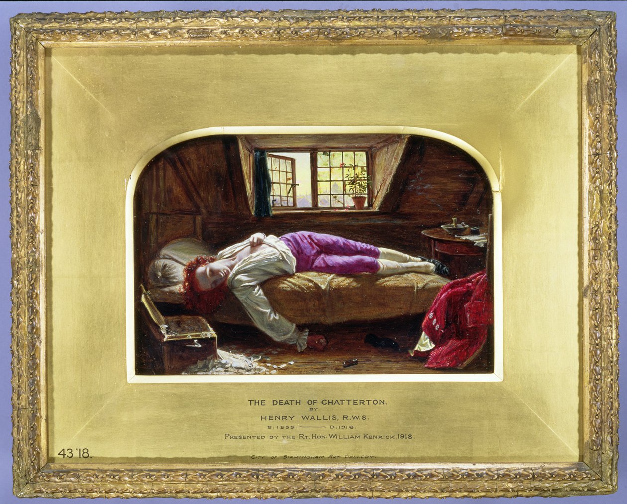 Śmierć Chattertona, ok. 1856 r. autorstwa Henry Wallis