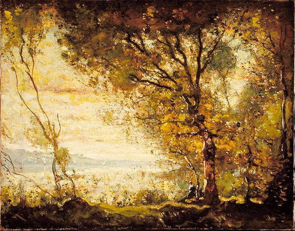 Zachód słońca nad Mystic River, Connecticut autorstwa Henry Ward Ranger