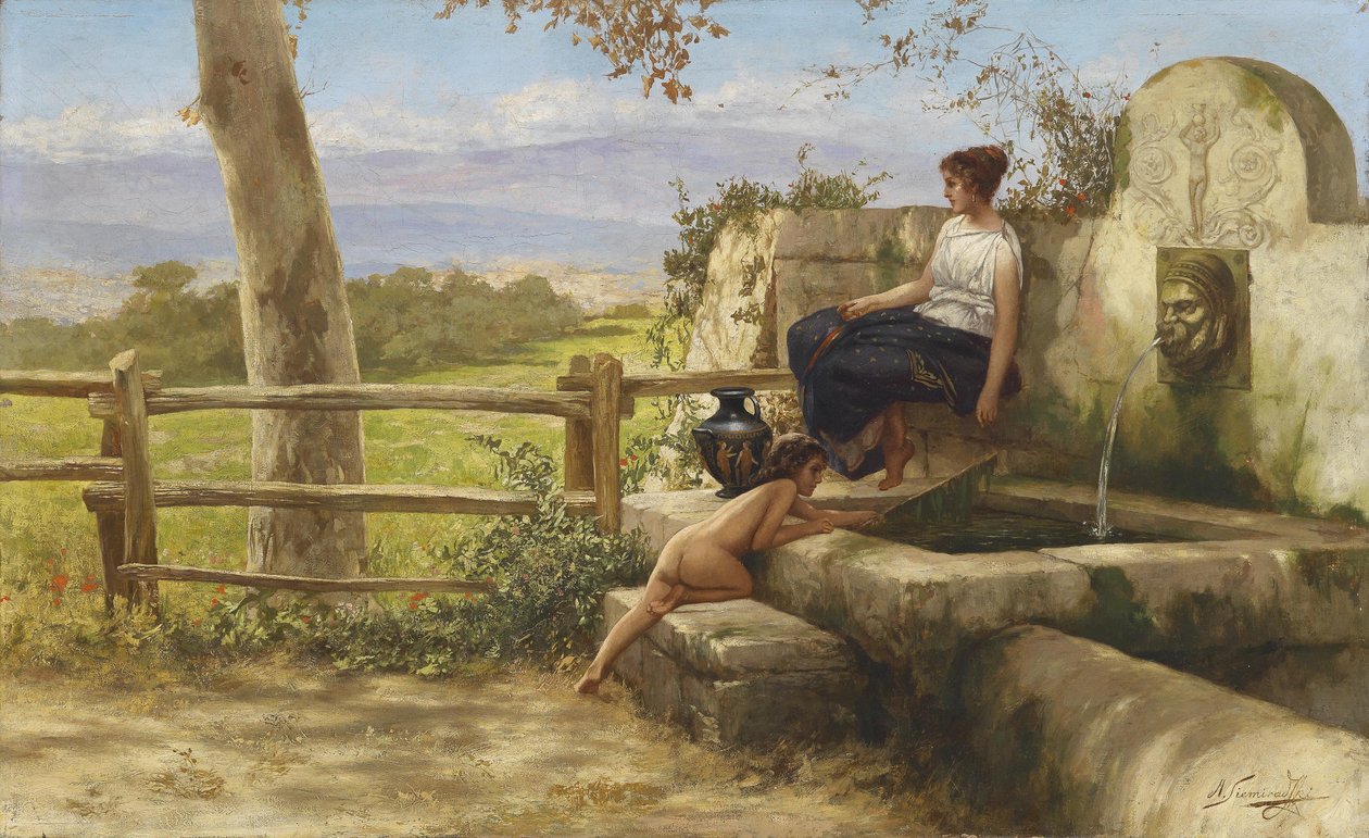 Przy fontannie autorstwa Henryk Siemiradzki