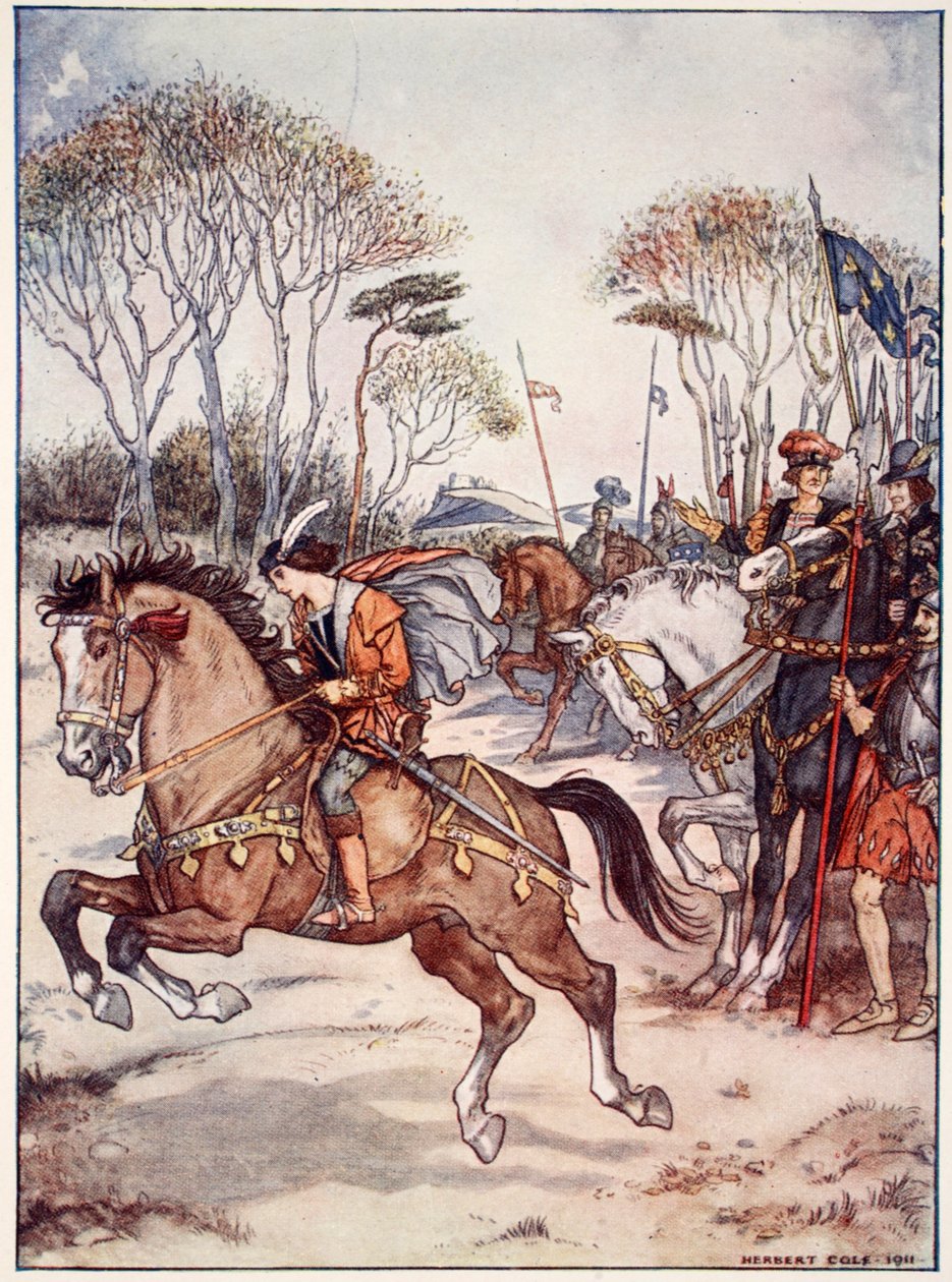 Piękna wystawa jeździectwa, ilustracja z „Bayard: Dobry rycerz bez strachu i bez wyrzutu” Christophera Hare