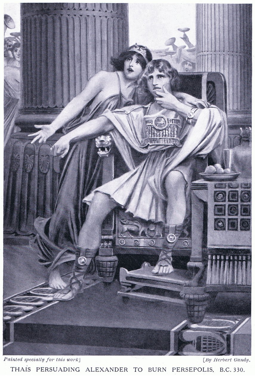 Tajowie namawiają Aleksandra do spalenia Persepolis 330 p.n.e. autorstwa Herbert Gandy