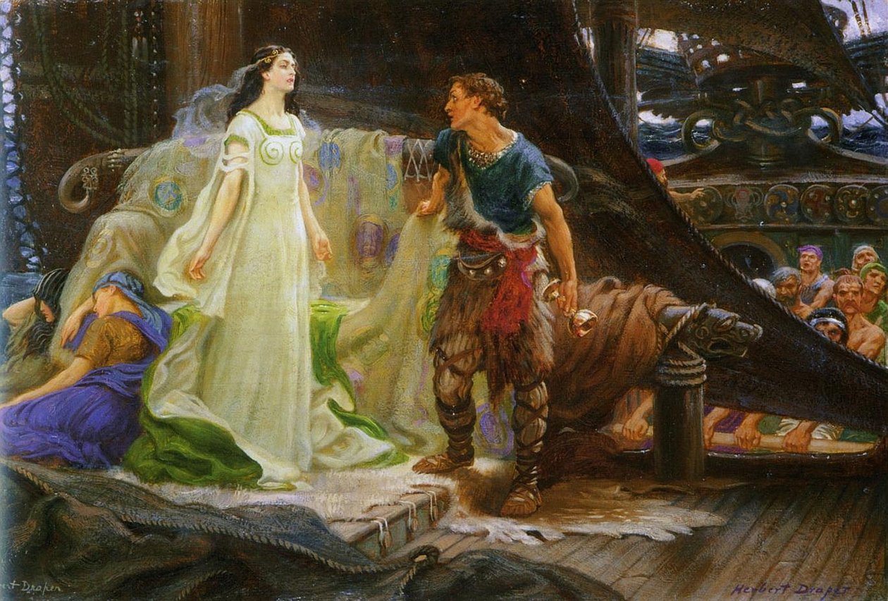 Tristan i Izolda Francais : Tristan et Iseult Polski: Tristan i Izolda autorstwa Herbert James Draper