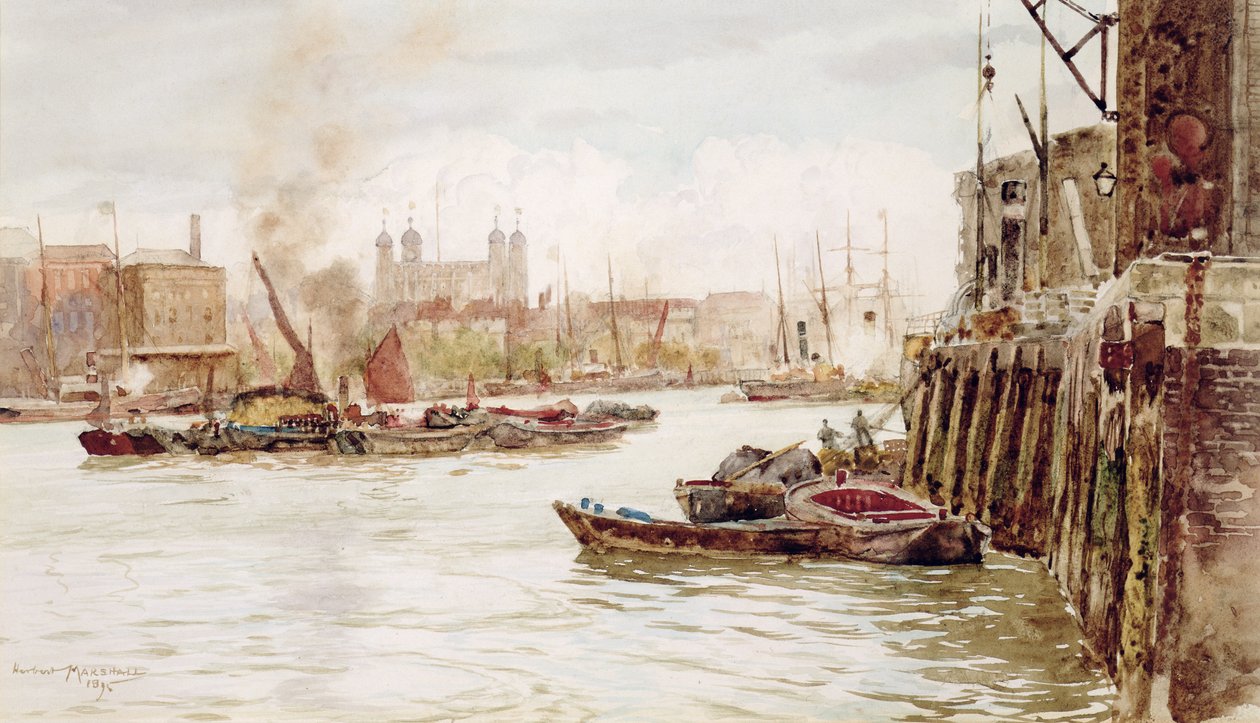 Port w Londynie: Górny basen, 1896 autorstwa Herbert Menzies Marshall