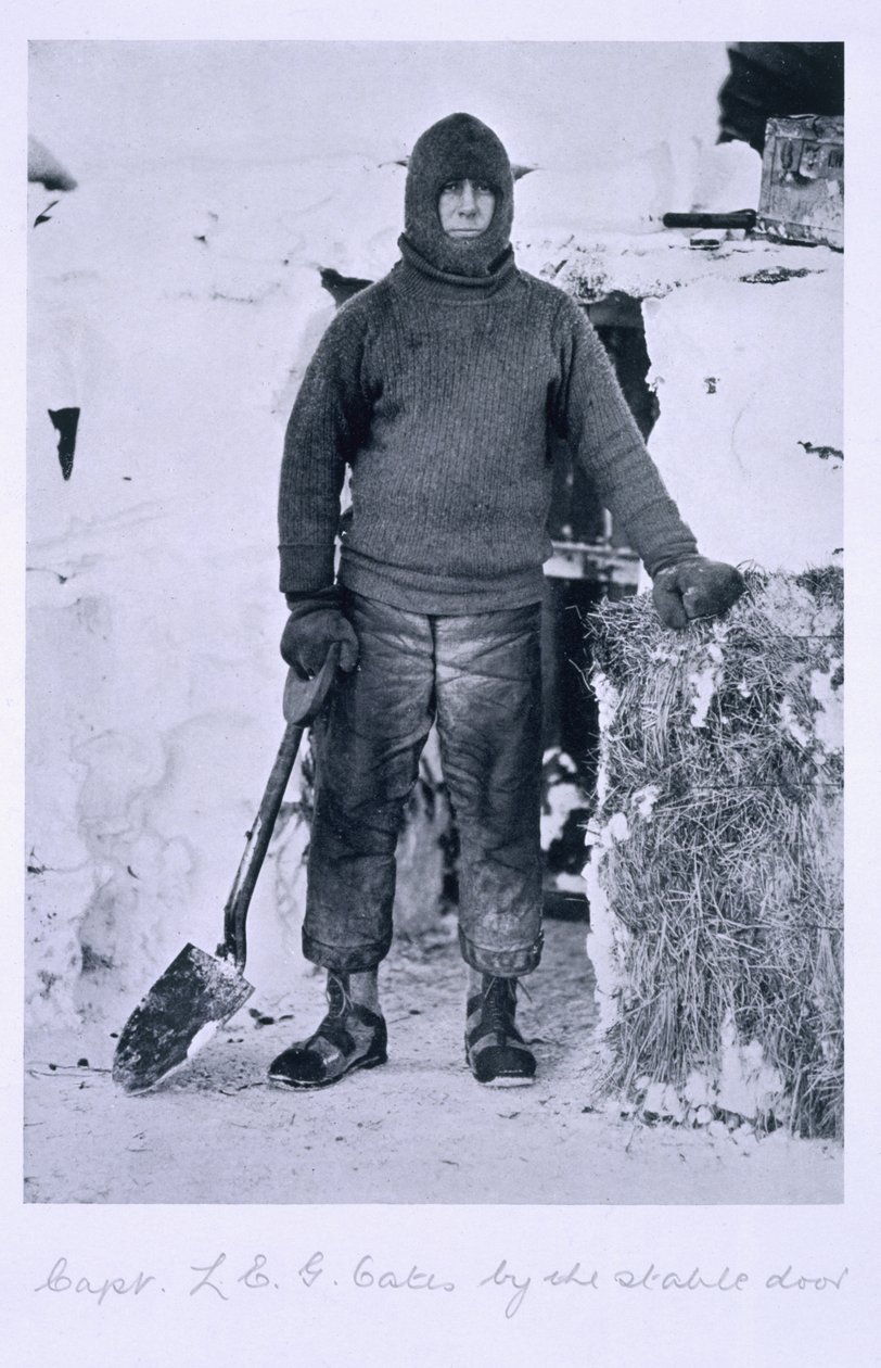 Kapitan Oates przy drzwiach stajni, z „Ostatniej wyprawy Scotta” autorstwa Herbert Ponting