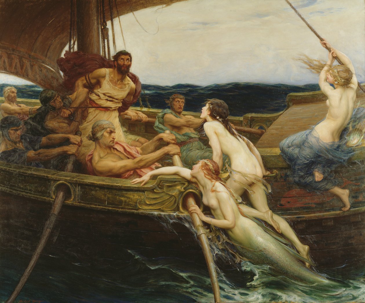 Odyseusz i syreny autorstwa Herbert James Draper
