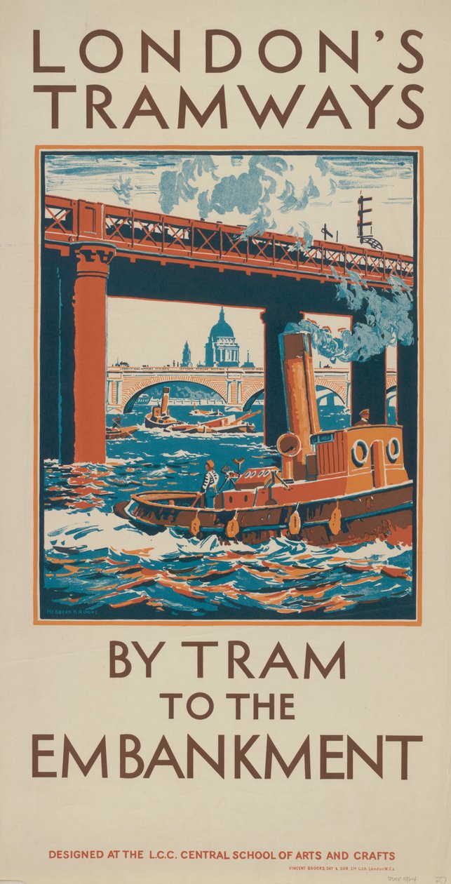 Tramwajem na nabrzeże, 1924 r. autorstwa Herbert Kerr Rooke