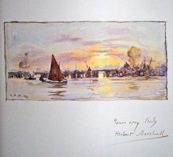 Zachód słońca nad Tamizą autorstwa Herbert Menzies Marshall