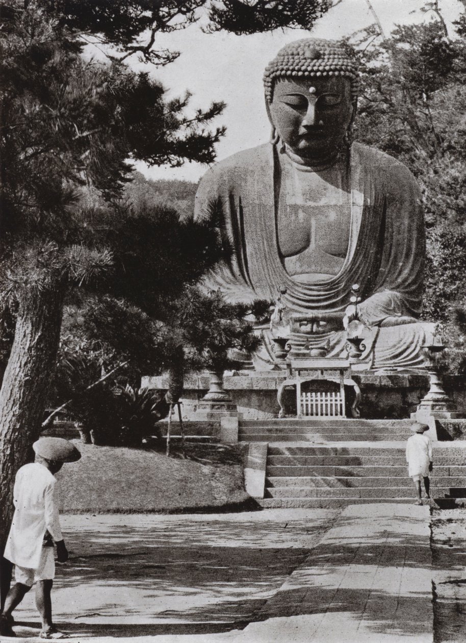 Amida, Budda (zdjęcie czarno-białe) autorstwa Herbert Ponting