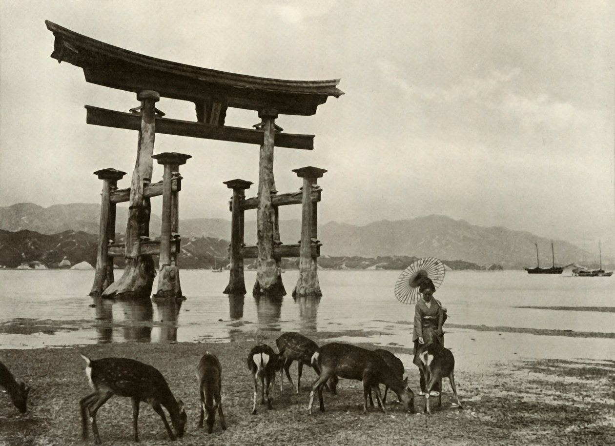 Stare Torii w Miyajima, 1910. autorstwa Herbert Ponting