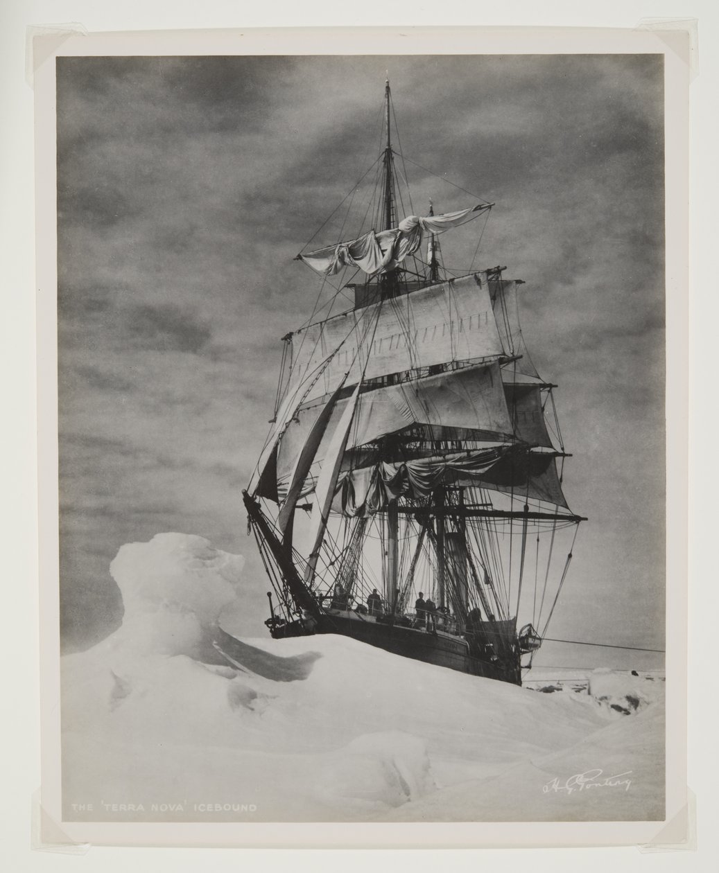 The Terra Nova Icebound (druk bromowy) autorstwa Herbert Ponting