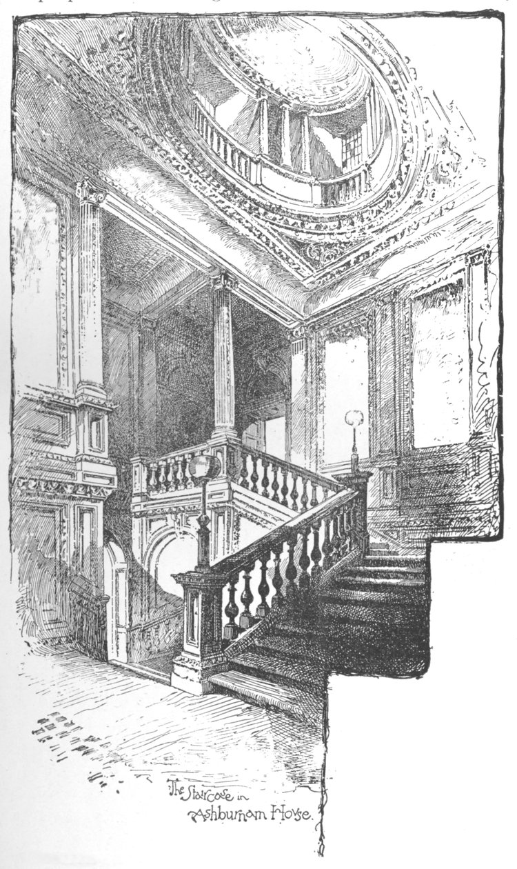 Schody, Ashburnham House, 1890 autorstwa Herbert Railton