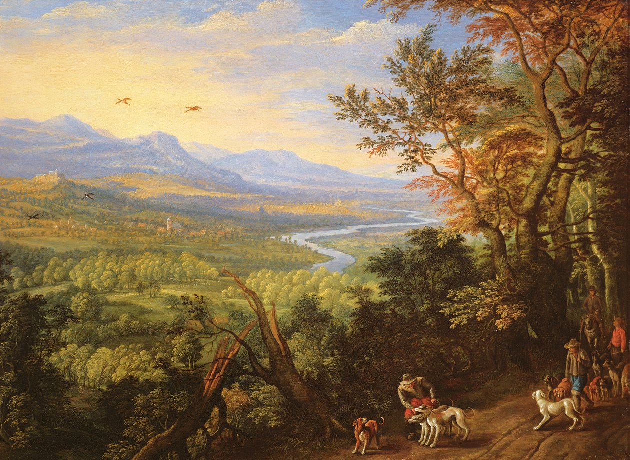 Krajobraz rzeczny, lata 80. XVII w. autorstwa Herman the Younger Saftleven