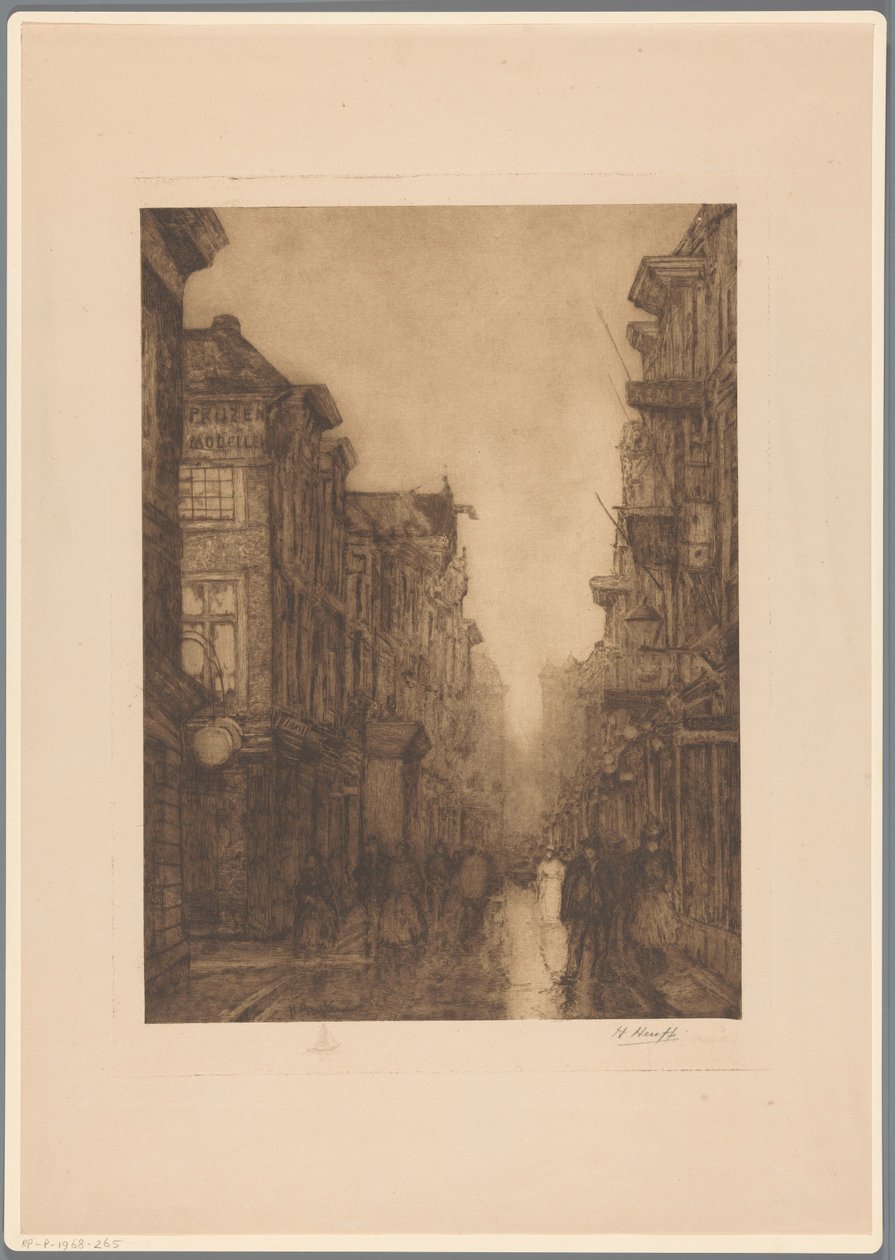 Spuistraat w Hadze autorstwa Herman Heuff (signed by artist)