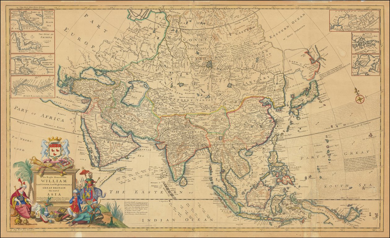 Mapa Azji z 1730 r. autorstwa Hermana Molla autorstwa Herman Moll