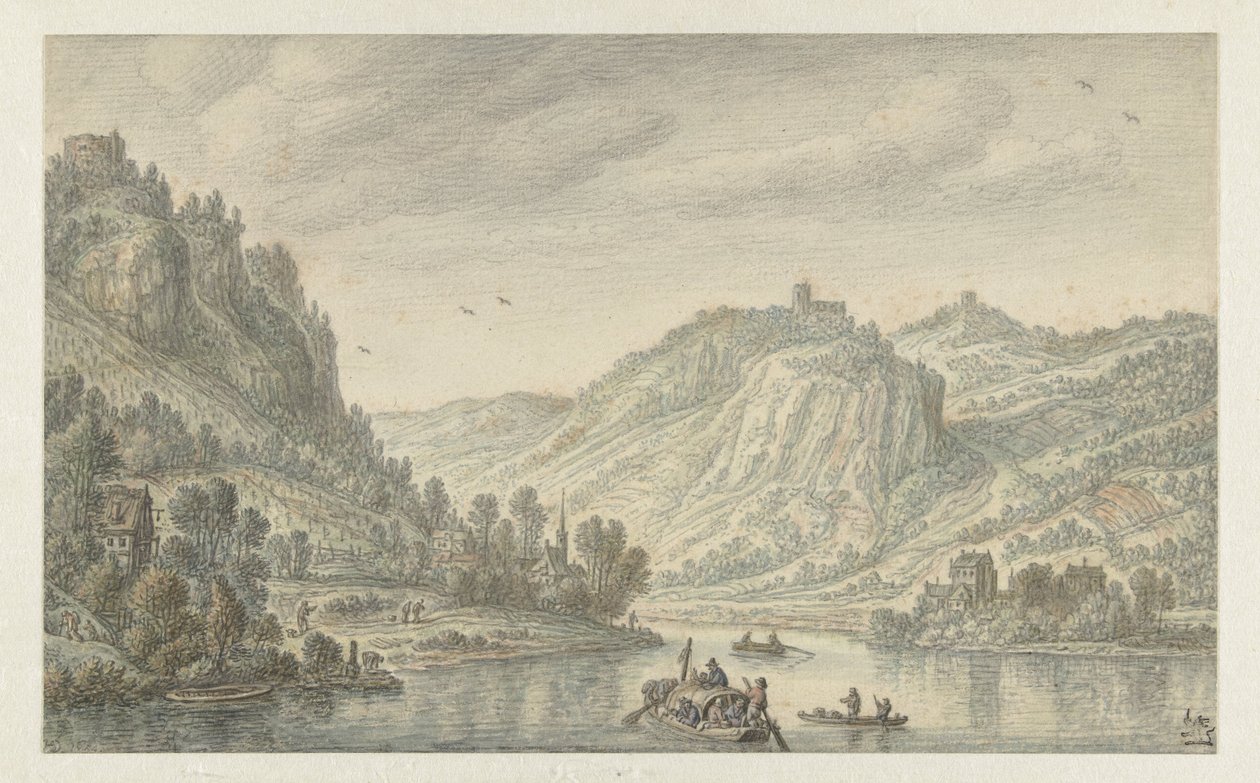 Ren w Drachenfels autorstwa Herman Saftleven