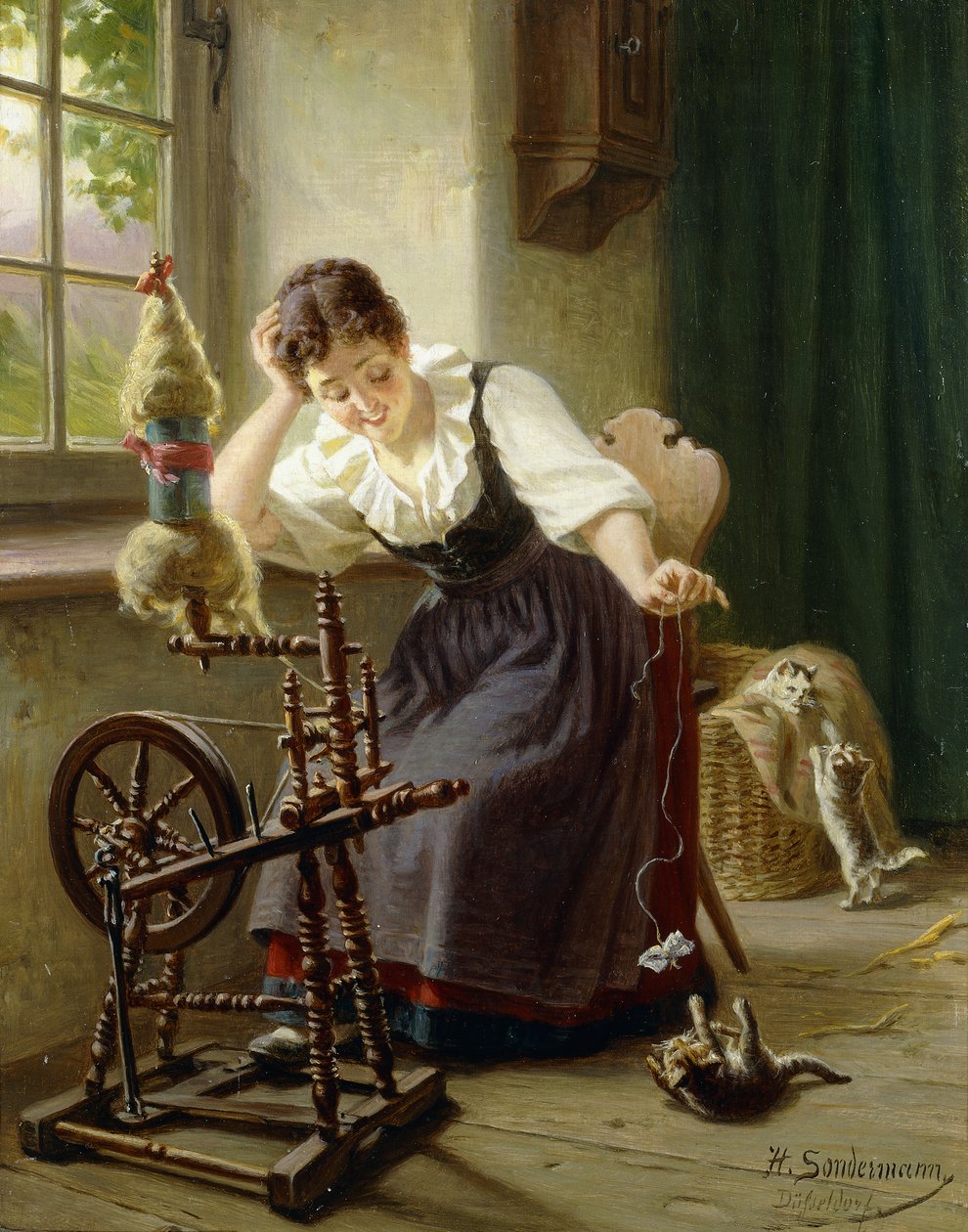 Zabawa z kotem, autorstwa Herman Sondermann