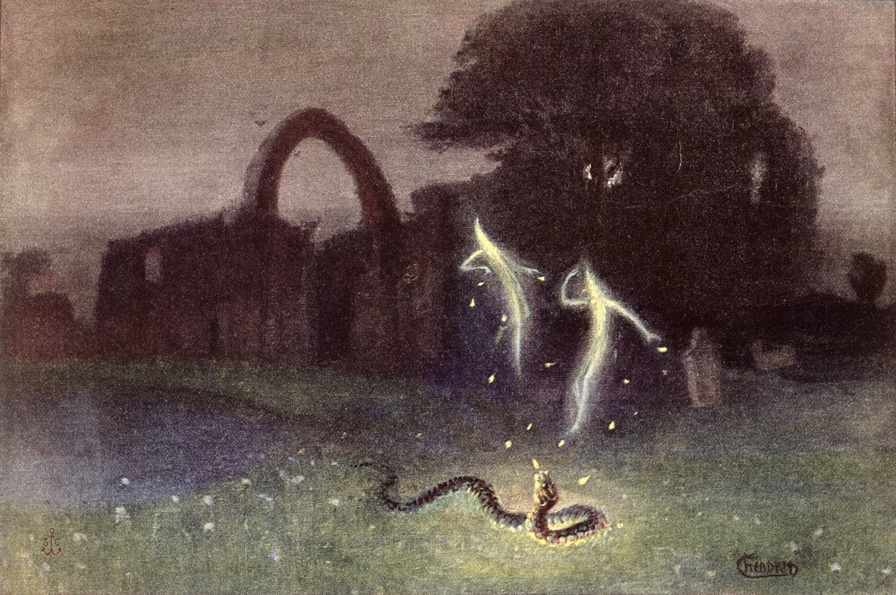 Will-o-the-wisp i Wąż autorstwa Hermann Hendrich