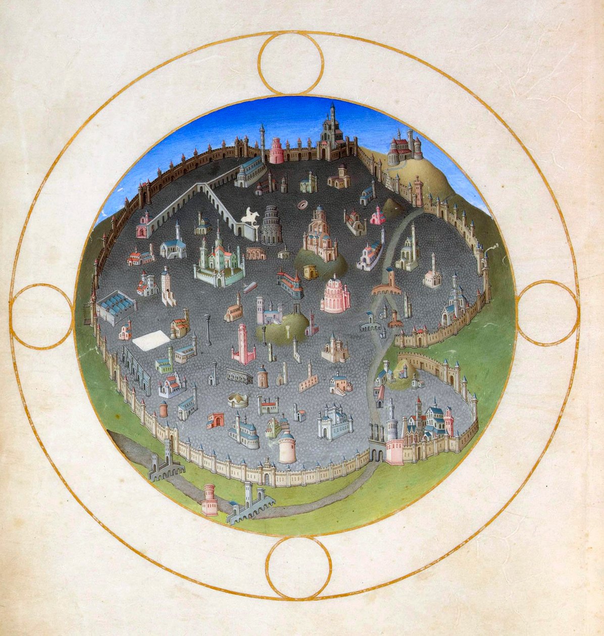 Plan Rzymu, 1412-1416 autorstwa Hermann Limbourg
