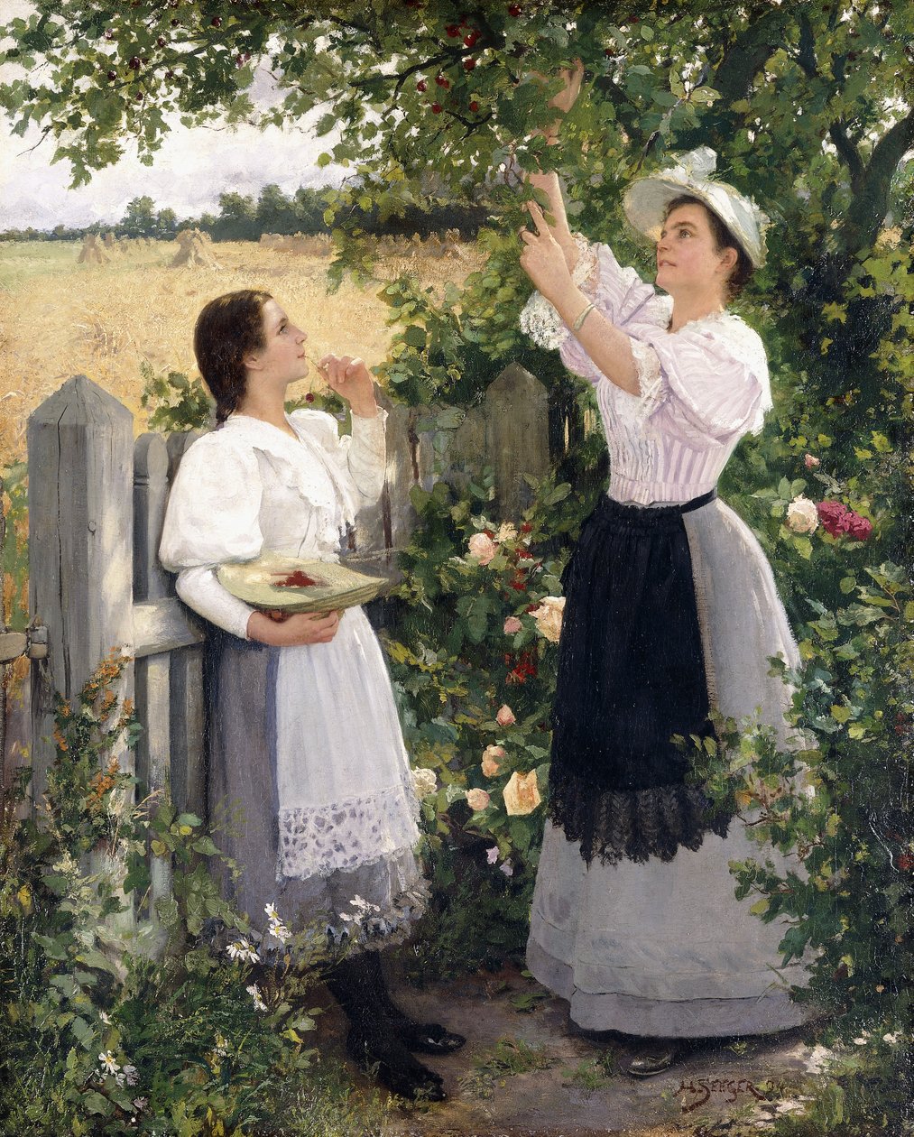 Zbieracze wiśni, 1894 autorstwa Hermann Seeger