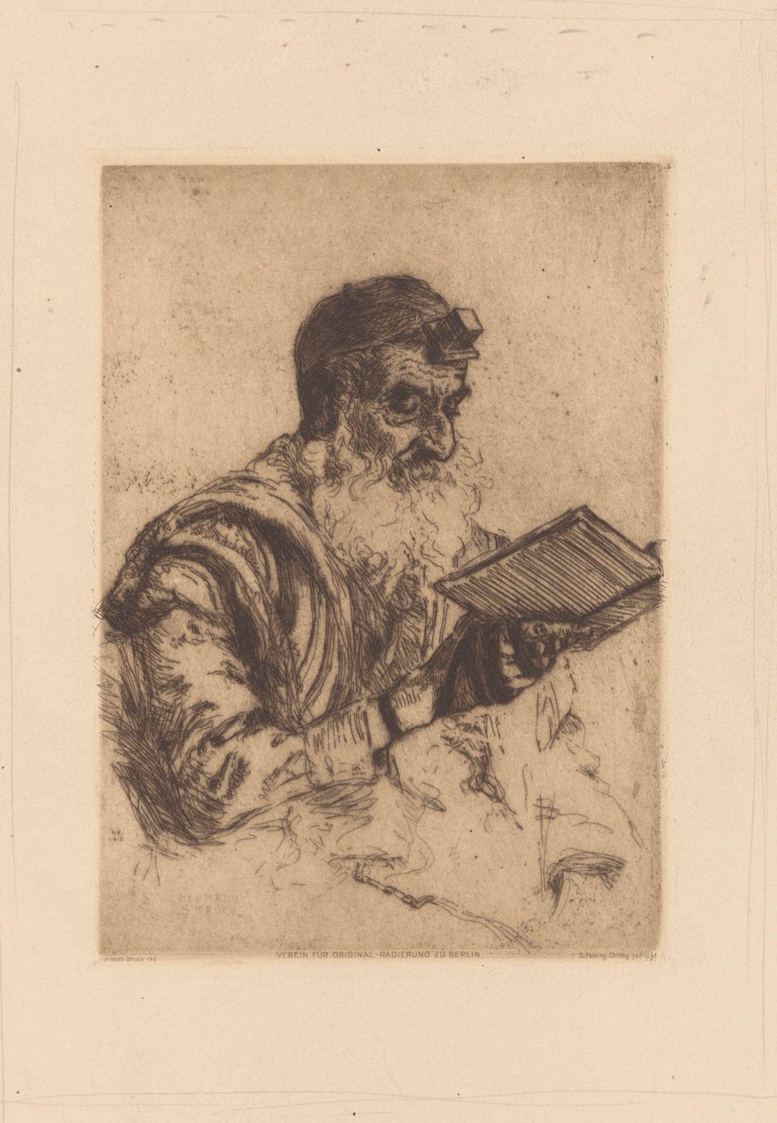 Modlący się Żyd autorstwa Hermann Struck (signed by artist)