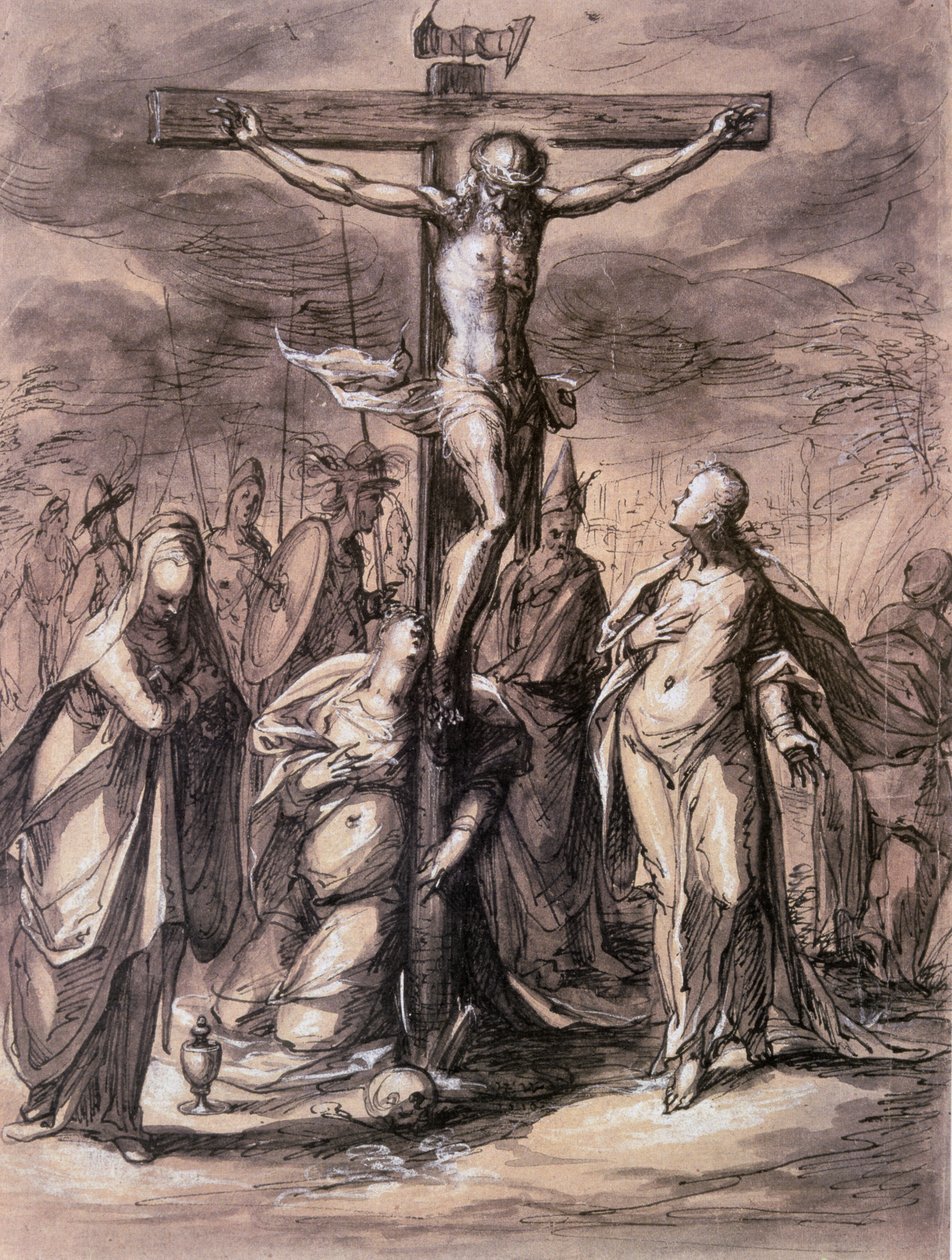 Chrystus na krzyżu, XVII wiek. autorstwa Hermann Weyer