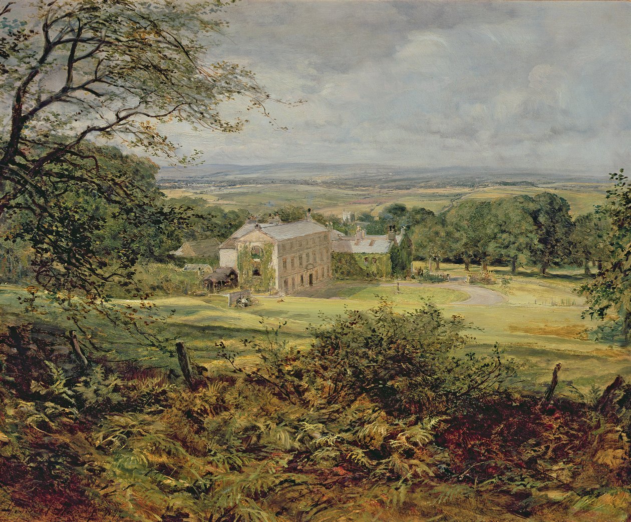 Angielski pejzaż z domem, XIX w. autorstwa Heywood Hardy