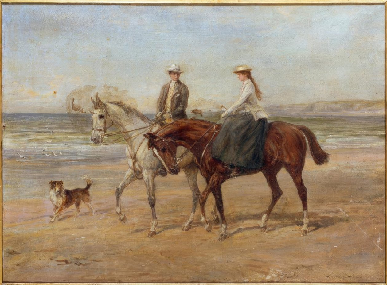 Jeźdźcy na brzegu autorstwa Heywood Hardy