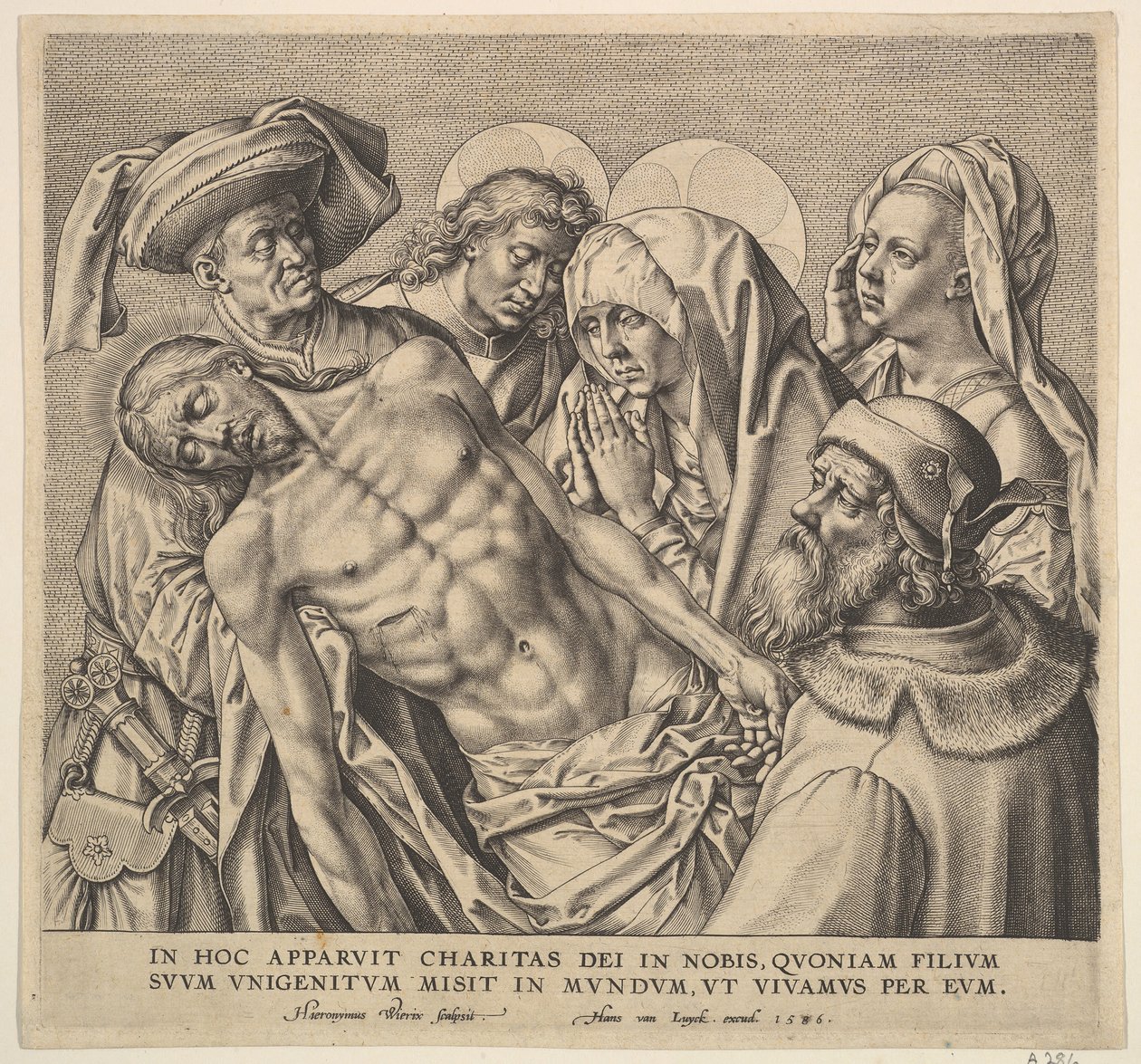 Noszenie Ciała Chrystusa, 1586. autorstwa Hieronymous Wierix