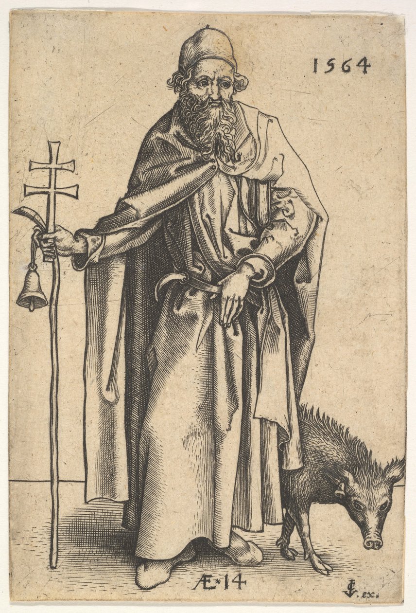 Św. Antoni, 1564 autorstwa Hieronymous Wierix