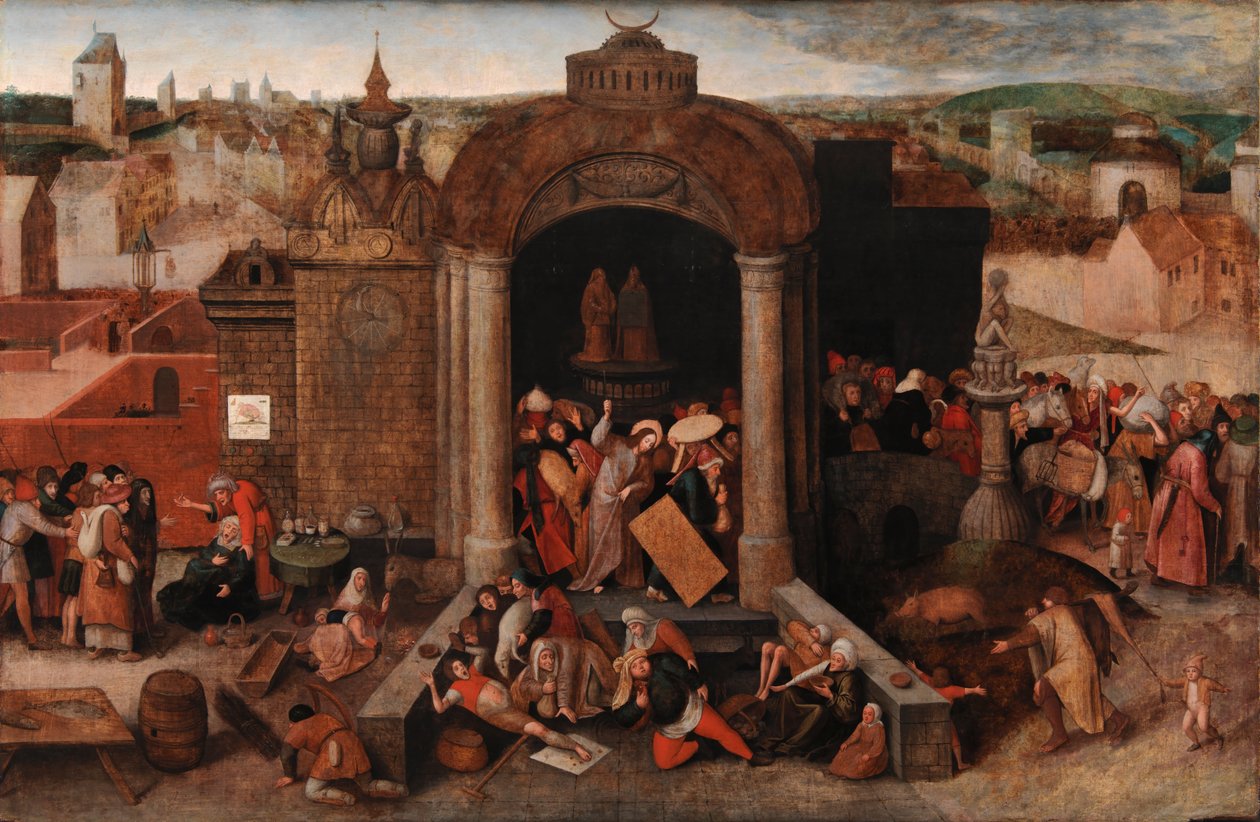 Chrystus wypędzający handlarzy ze świątyni autorstwa Hieronymus Bosch