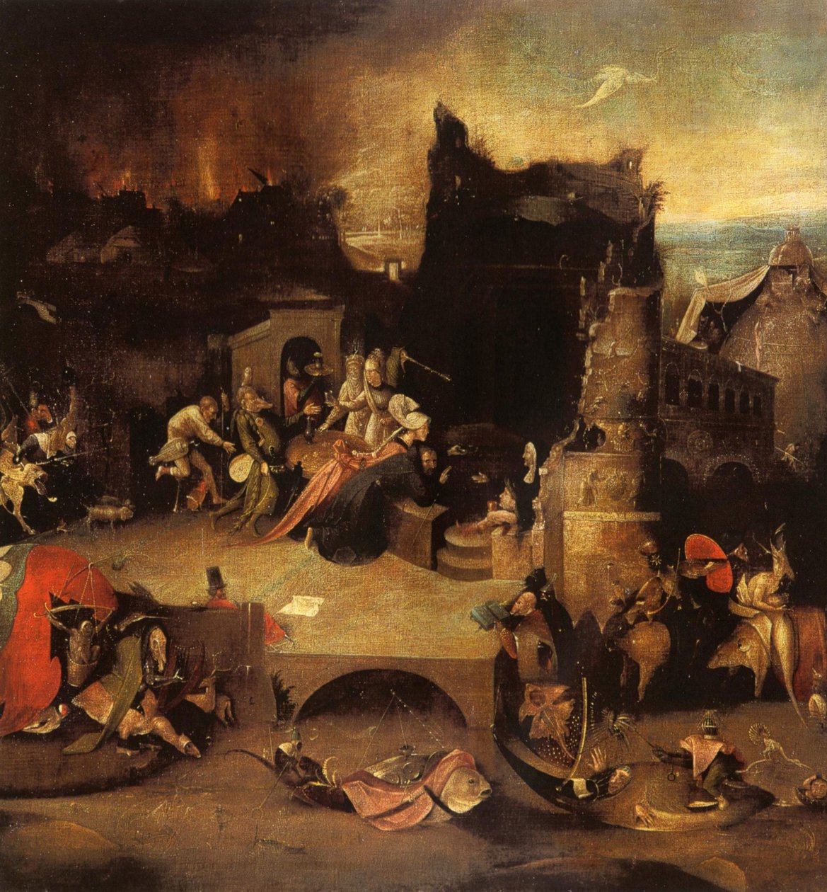 Kuszenie św. Antoniego autorstwa Hieronymus Bosch