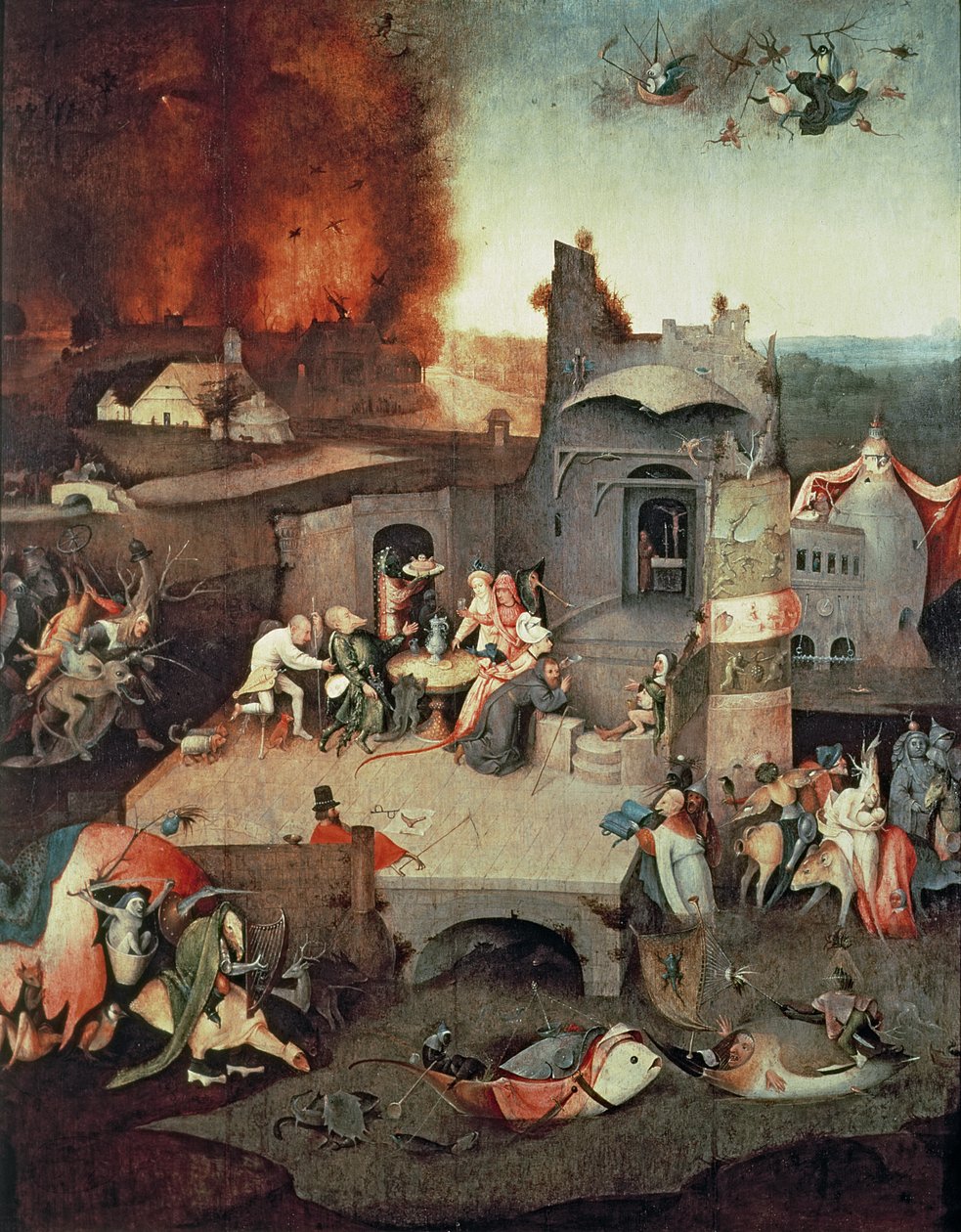 Kuszenie św. Antoniego, ok. 1500 autorstwa Hieronymus Bosch